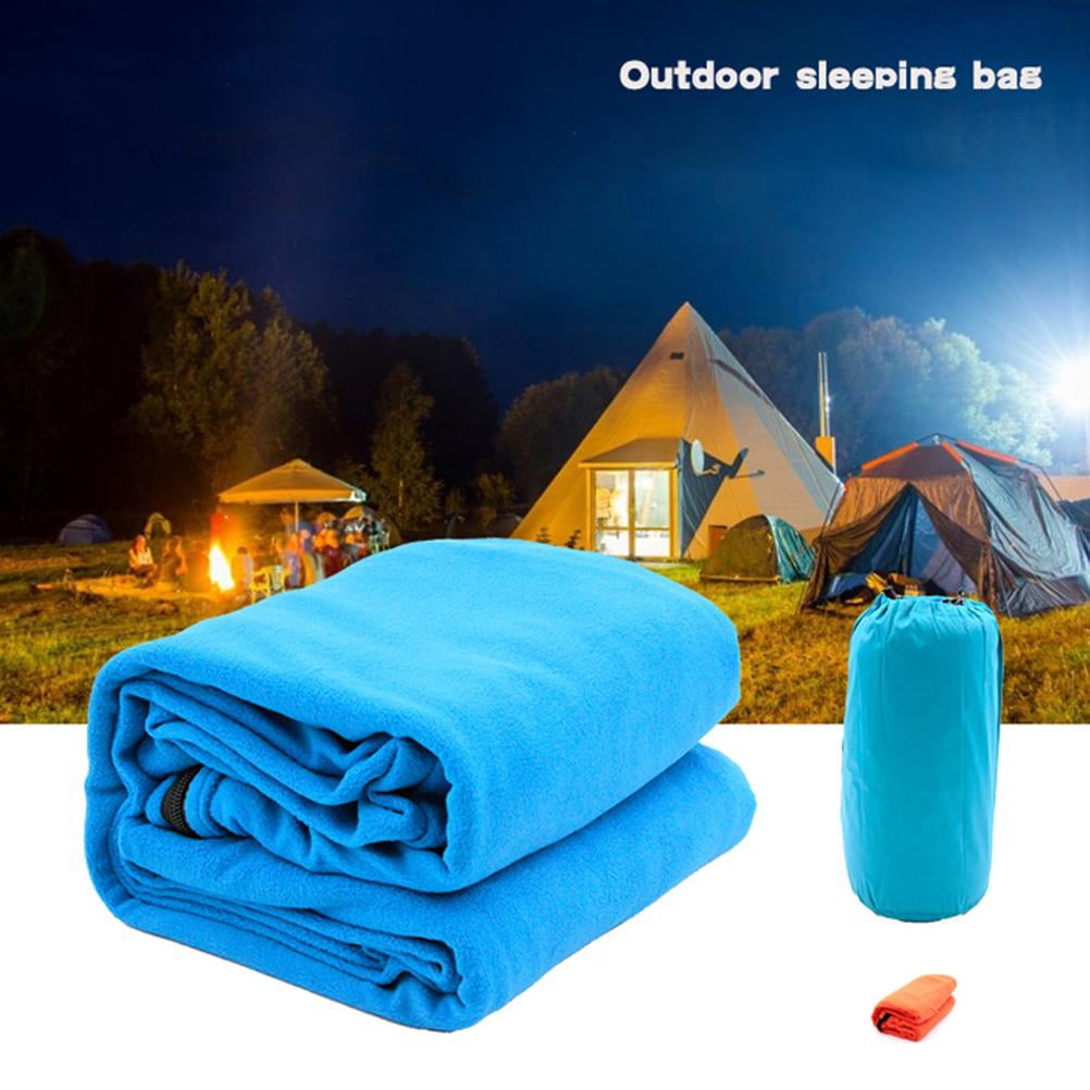 Sleeping Bag Fleece Sleeping Bag Liner for Adult Warm or Cold Weather Full Sized Zipper Camping Blanket for Outdoor Indoor with Sack