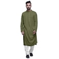 thumbnail image 1 of Atasi Long Kurta For Men Mandarin Collar Solid Cowl Drape Clothing, 1 of 7