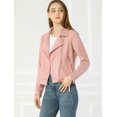 thumbnail image 4 of INSPIRE CHIC Women Short Soft Zip Up Faux Suede Biker Moto Jacket, 4 of 5