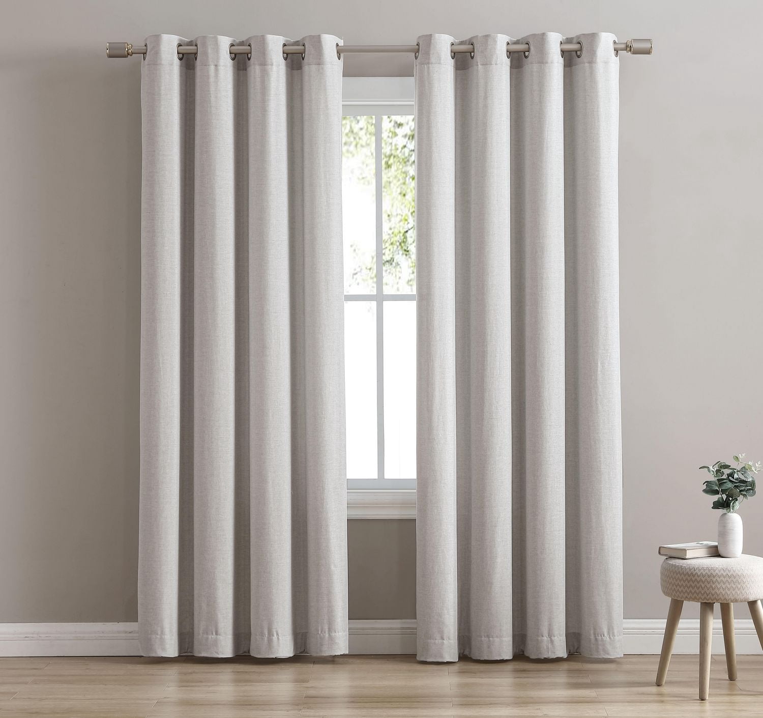 Faux Linen Single Window Panel