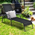 thumbnail image 3 of Giantex Chaise Longue, Chaises Longues Inclinables Réglables, Fauteuils Inclinables Pliants Mobilier de Patio pour Cour Arrière Pelouse, Noir, 3 of 8