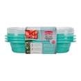 thumbnail image 1 of Rubbermaid TakeAlongs Divided Meal Prep Containers, 887 mL (3.7 Cup), Colour May Vary (Blue or Teal), 3 Pack, 1 of 6