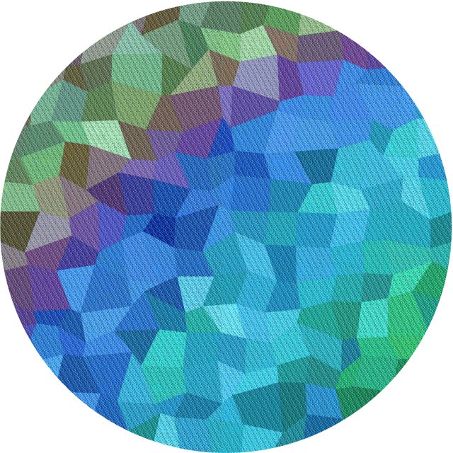 Ahgly Company Tapis d'Intérieur Rond Lavable en Machine Turquoise Foncé Vert Transitionnel, 5 Pieds Rond