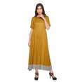 thumbnail image 4 of Moomaya A Line Cotton kurti For Women Pleated Long Designer Solid Anarkali Dress, 4 of 5