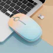 COFEST Stylish 2.4GHz Wireless Mouse with Silent Keys, Dual-Mode Connection & Trendy Design for a Comfortable Office Experience Blue