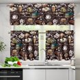 thumbnail image 4 of Brown Coffee Kitchen Curtain Valance and 36" Tiers Set of 3 Soft Cafe Curtains with Rod Pocket Blackout Drape Window Set for Home Window Fall Decorations,Size S, 4 of 4
