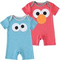 thumbnail image 2 of Sesame Street Elmo and Cookie Monster 2-Pack Infant Bodysuit Set-24 Months, 2 of 9