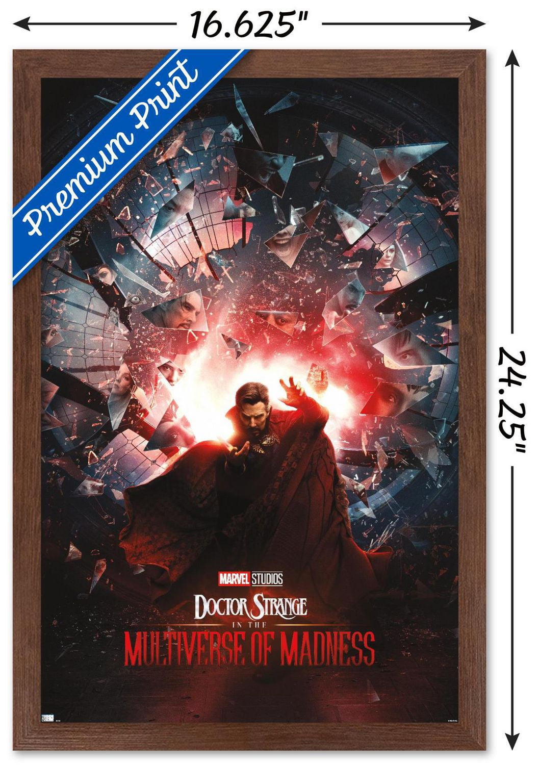 Marvel Doctor Strange in the Multiverse of Madness - Official One Sheet Wall Poster, 22.375" x 34" Framed
