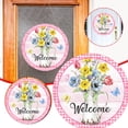 thumbnail image 1 of Flower Ornament Welcome Sign Decorative Vintage Wall Hanging Home Garden, 1 of 8