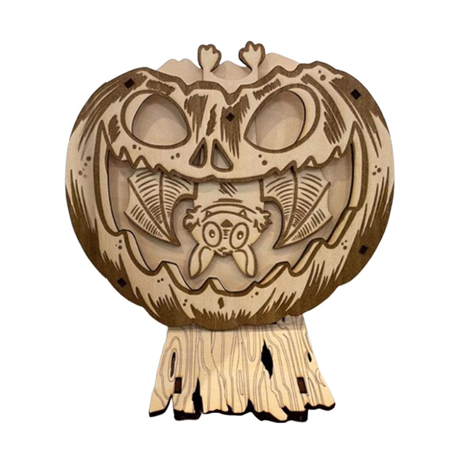 HUASHENG Cut File Cut Pumpkin With A Swinging Bat Lightburn Xtool.Halloween Pumpkin Decoration Fretwork Wood Handmade Decoration.