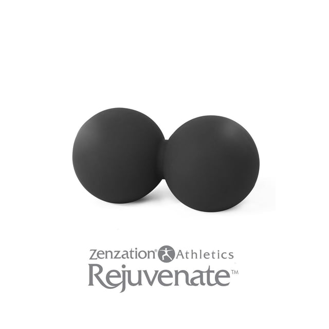 Zenzation Balle d'Acupression Jumelle en Noir Mat avec Deux Sphères Connectées pour une Libération Musculaire Ciblée et une Thérapie par Points Gâchettes, Conçue pour Soulager les muscles Tendus et Améliorer la Flexibilité, Convient à une Utilisation avant Ou après les Entraînements à la Maison Ou au gym.