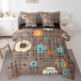 thumbnail image 1 of YST Geometric Grid Comforter Set, 7-Piece, Mid Century Bedding, Full Size, 1 of 4
