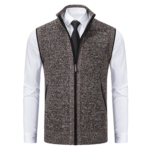 DecSea Veste Homme à Fermeture Éclair Complète avec Poches Zippées Manteau Automne Hiver Coupe-Vent Chaud