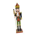 thumbnail image 4 of KLKCMS Christmas Decoration Countertop Party Handmade Wood Nutcracker Figure Deep Blue Clothes, 4 of 9