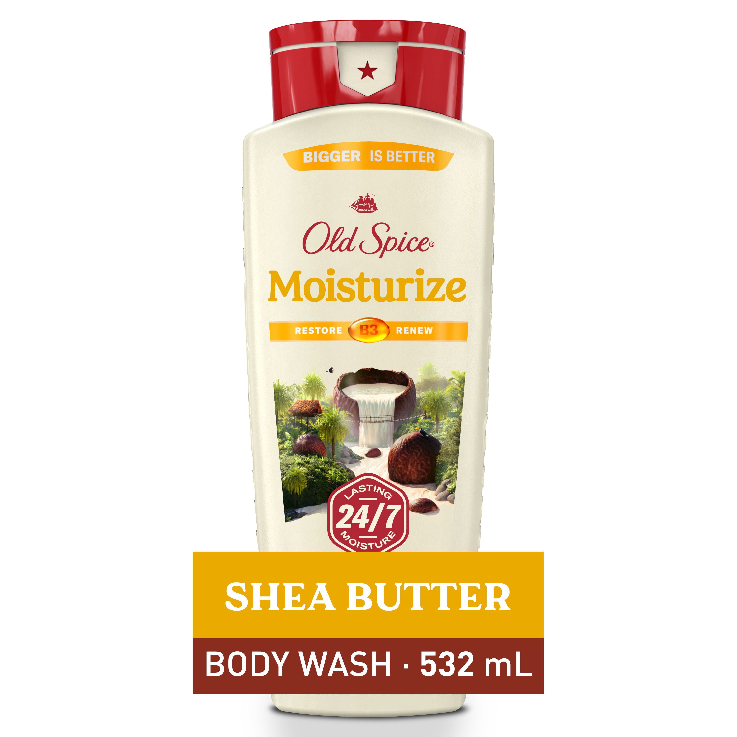 Old Spice Nettoyant pour le Corps pour Hommes Hydrate avec Beurre de Karité