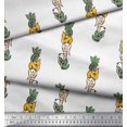 thumbnail image 3 of Soimoi Satin Silk Fabric Leaves & Floral Block Print Sewing Fabric Yard 42 Inch Wide, 3 of 4