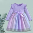 thumbnail image 4 of WUANDIXFA Robe d'Automne pour Fille Robe Tutu pour Enfant Robe de Fête à Manches Longues en Chiffon pour Petite Fille Automne et Printemps Violet, 1-2 Ans, 4 of 4