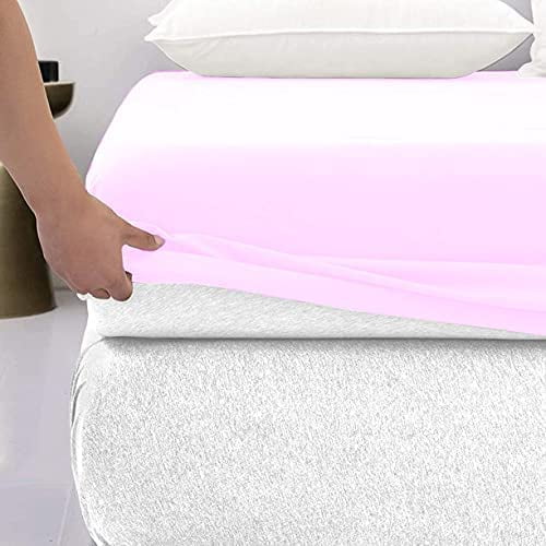 400 Thread Count 100% Egyptian Cotton 3-Piece Fitted Sheet ( 1 Fitted Sheet + 2 Pillow Covers) 30 Inches Deep Pocket Size Solid Pattern