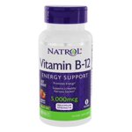 Natrol - Vitamine B12 Soutien énergétique maximal Décompression rapide Fraise 5000 Mcg. - 100 Comprimés