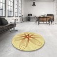 thumbnail image 4 of Ahgly Company Machine Washable Indoor Square Transitional Sun Yellow Area Rugs, 6' Square, 4 of 7