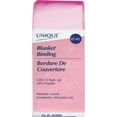 thumbnail image 1 of UNIQUE Blanket Binding, White, 52 mm (2.05 in) × 4.35 m (4.76 yd), Satin Polyester, Pink, 1 of 5
