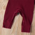 thumbnail image 4 of Baby Boy Girl Button Romper One Piece Solid Color Knit Ribbed Jumpsuit, 4 of 9