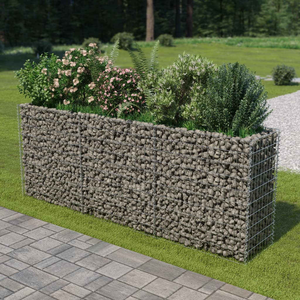 vidaXL Gabion Lit Surélevé Acier Galvanisé 270x50x100 cm