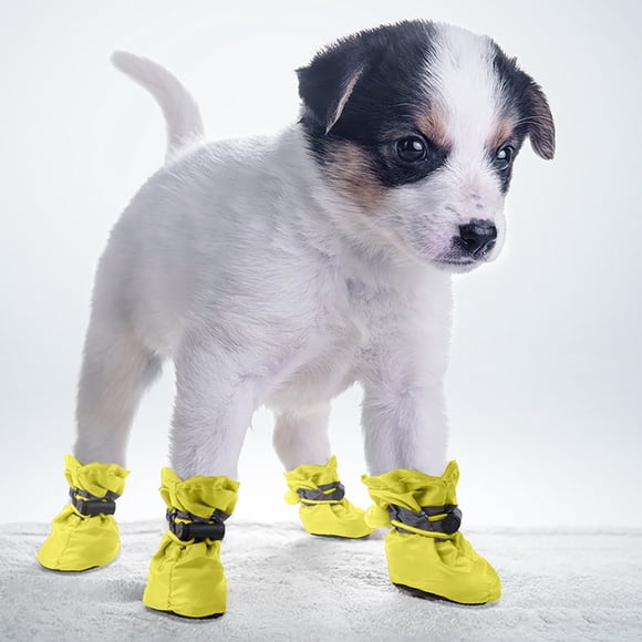 Dog Cat Boots Pet Shoes Protective Footwear for Indoor Outdoor Walking with Non- Sole Design 4PCS