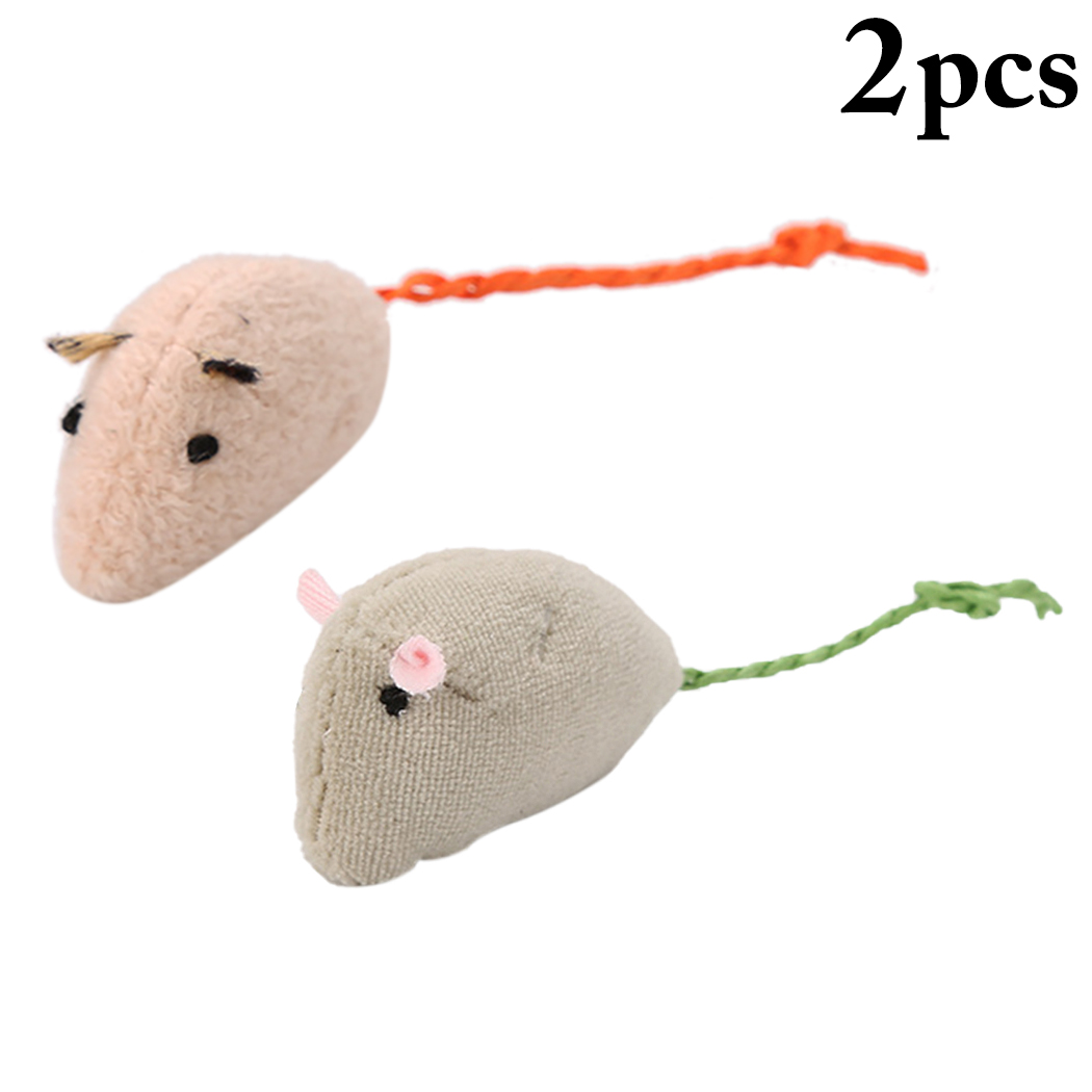 2 Pcs Jouet pour Chat Souris Résistant aux Morsures Peluche Simulée Jouet à Mâcher pour Chat Jouet d'Entraînement pour Chat