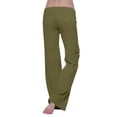 thumbnail image 4 of XZNGL Workwear Pants for Women, Elastic Waist with Button Closure, Side Pockets, Straight Wide Leg, Low Rise, Solid Color, Polyester Spandex Blend, 4 of 8