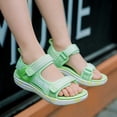 thumbnail image 2 of PMVFHDE Cute Sandals Children's Fashion Solid Color Open Toe Breathable Comfortable Sandals Green,8-9 Years, 2 of 9