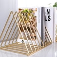thumbnail image 3 of Nordic Triangle Bookend Heavy Duty Metal Book Stopper Book Stand Unique Geometric Design Book Divider for Shelves Desk Home Office Library, 3 of 9