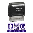 thumbnail image 1 of Printtoo Personalized Violet Self Inking Wedding Custom Save The Date Rubber Stamper-58 x 22 mm, 1 of 6