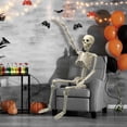 thumbnail image 4 of ZTTD 1 PCS Posable Halloween Skeleton Decor 36 Inches, Full Body Posable Joints Hanging Skeletons for Halloween Decorations, Graveyard Props, Haunted House Accessories, Front Lawn (Style2-Beige), 4 of 7