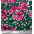 thumbnail image 1 of Soimoi Rayon Fabric Leaves & Carnation Floral Decor Fabric Printed Yard 56 Inch Wide, 1 of 1