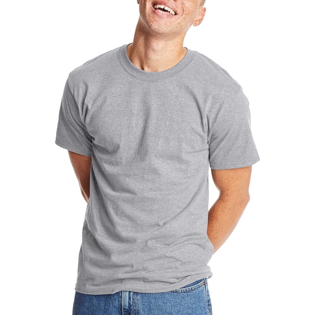 Hanes T-Shirt Classique à Col Rond en Coton pour Hommes Beefy-T, 2TG, Acier Clair