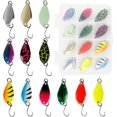 thumbnail image 1 of Fishing Kit Fishing Trout Lures - 12 Pieces Trout and Bass Fishing Bait Lures - Different Multicolor with Single Hook and Lure Box - for Sea Trout and Perch, 1 of 6