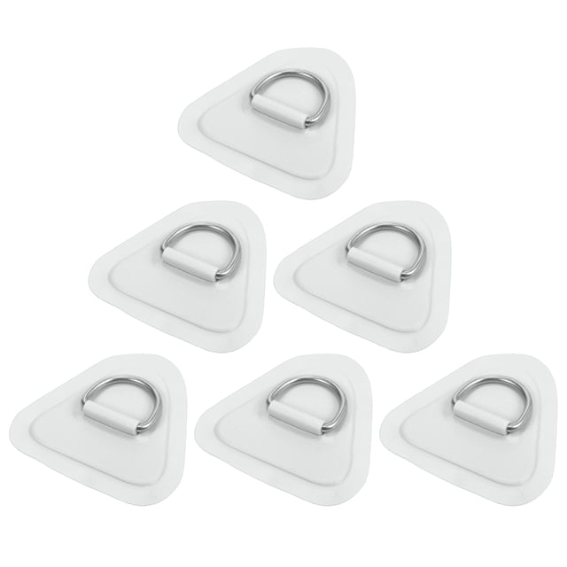 Unique Bargains 6 Pcs Écusson Anneau en D PVC Acier Inoxydable Forme Triangle Coussin Anneau en D Vert pour Kayak Canot Pont