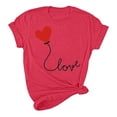 thumbnail image 5 of Meichang Hauts pour Femmes T-Shirts de la Saint-Valentin T-Shirts de Fête à Col Rond T-Shirts à Imprimé Cœur d'Amour T-Shirts à Manches Courtes Jolis Tees Blouses en Liquidation, 5 of 5