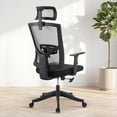 thumbnail image 2 of Twister.CK High Back Ergonomic Office Chair, Adjustable Lumbar Support & Headrest, Swivel Task Chair, Height-Adjustable Rocking Mesh Computer Desk Chair, for Home Office, Gray, 2 of 9