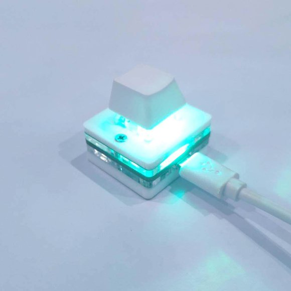 serony USB Mini 1 Key Keyboard RGB LED Mechanical Programming Button Gaming Hot Swap Wired Mini Keyboard RGB Backlight for Office Red switch