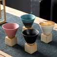 thumbnail image 4 of MesaSe Vintage Ceramic Personal Tea Cup 200ml/6.7oz Coarse Pottery Coffee Mug Gift With Base, 4 of 12