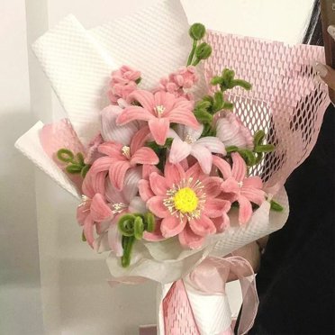 IumwxzDIY Bouquet de Roses Fait Main Bâton en Velours Kit d'Artisanat Cadeau Durable Déco Maison Chambre Soulagement du Stress Facile Apaisant Créatif Artistique Cadeau Sincère 1 Paquet