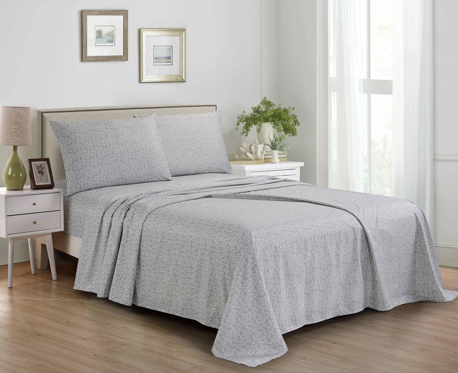4 Piece Printed Microfibre Sheet Set