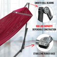 thumbnail image 3 of Tranquillo Universal 106.5" Double Hammock with Adjustable Stand & Bag, Red, 3 of 5