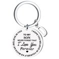 thumbnail image 1 of EGNMCR Keychains DIY To My SON Stainless Steel Last Name 26 Letter Keychain 2.5cm Fashion Decorations, 1 of 6