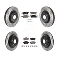 thumbnail image 1 of Transit Auto Front Rear Coated Drilled Slotted Disc Brake Rotors and Ceramic Pads Kit for Car Mercedes-Benz ML350 GLE350 ML250 GLE300d KDC-100637, 1 of 11