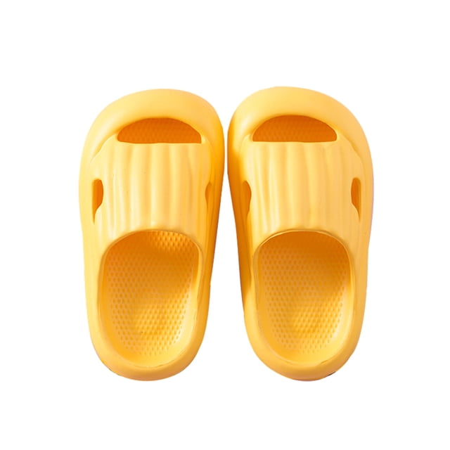 UKAP Kids Shower Slippers Backless Slide Sandals Flat Water Shoes Home Clogs Comfort Yellow 8C