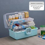 Transparent cristal bleu entreposage médical de taille moyenne Organisateur : 7-Compartment Grossesse de la poitrine de médecine pour les fournitures de santé à domicile, trousse de premiers soins d'urgence portative pour la famille & Utilisation pour les voyages