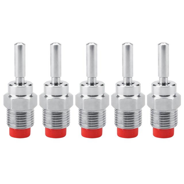 5pcs Stainless Steel Copper Cap Automatic Pig Nipple Drinker Waterer Red Cap Long Rod